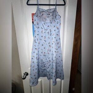 Romwe blue floral dress